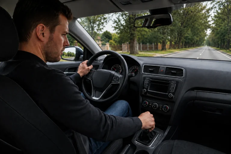 Kierowca prowadzący auto, które szarpie przy przyspieszaniu